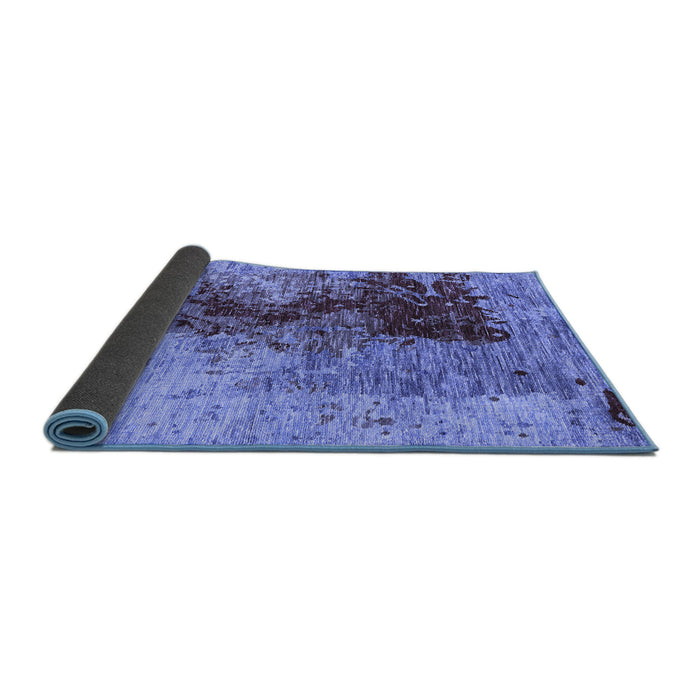 Sideview of Oriental Blue Industrial Rug, urb1398blu