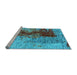 Sideview of Machine Washable Oriental Light Blue Industrial Rug, wshurb1398lblu