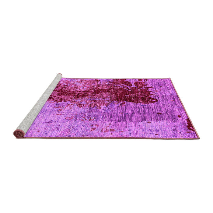 Sideview of Machine Washable Oriental Pink Industrial Rug, wshurb1398pnk