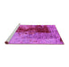 Sideview of Machine Washable Oriental Pink Industrial Rug, wshurb1398pnk