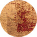 Round Oriental Orange Industrial Rug, urb1398org