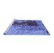 Sideview of Machine Washable Oriental Blue Industrial Rug, wshurb1398blu