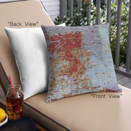 Front View of Mid-Century Modern Urban Square Chestnut Brown Throw Pillow, 18 inch by 18 inch, pwurb1398