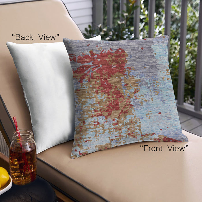 Front View of Mid-Century Modern Urban Square Chestnut Brown Throw Pillow, 18 inch by 18 inch, pwurb1398