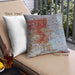Front View of Mid-Century Modern Urban Square Chestnut Brown Throw Pillow, 18 inch by 18 inch, pwurb1398