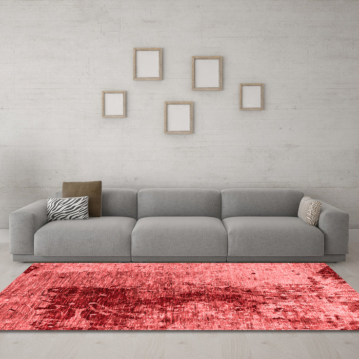 Industrial Red Washable Rugs
