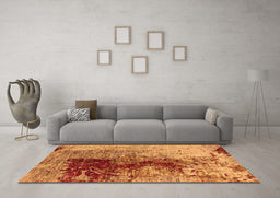 Machine Washable Oriental Orange Industrial Area Rugs in a Living Room, wshurb1398org