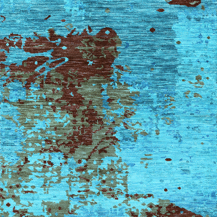 Square Oriental Light Blue Industrial Rug, urb1398lblu