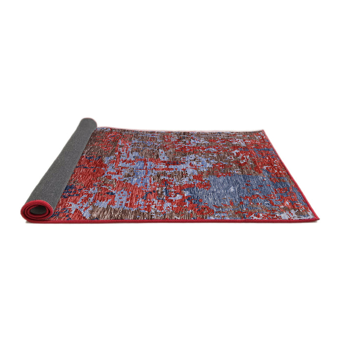 Sideview of Mid-Century Modern Fire Brick Red Oriental Rug, urb1399