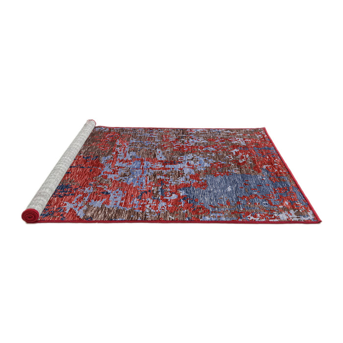Sideview of Machine Washable Industrial Modern Fire Brick Red Rug, wshurb1399