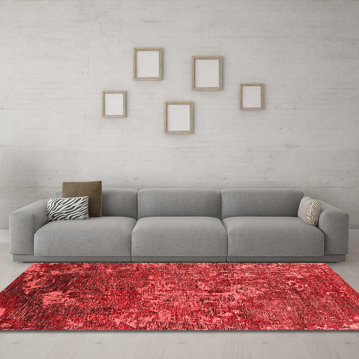 Industrial Red Washable Rugs