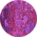 Round Oriental Pink Industrial Rug, urb1399pnk