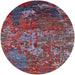 Round Mid-Century Modern Fire Brick Red Oriental Rug, urb1399