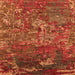 Square Machine Washable Oriental Orange Industrial Area Rugs, wshurb1399org