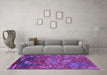 Machine Washable Oriental Purple Industrial Area Rugs in a Living Room, wshurb1399pur