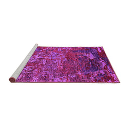 Sideview of Machine Washable Oriental Pink Industrial Rug, wshurb1399pnk