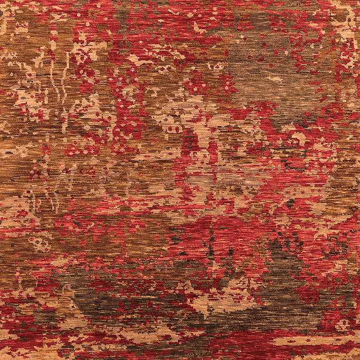 Square Oriental Orange Industrial Rug, urb1399org