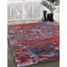 Mid-Century Modern Fire Brick Red Oriental Rug in Family Room, urb1399