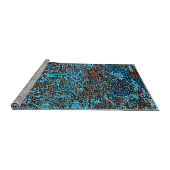 Sideview of Machine Washable Oriental Light Blue Industrial Rug, wshurb1399lblu