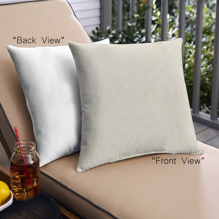 Front View of Mid-Century Modern Urban Square Golden Silk Gold Throw Pillow, 18 inch by 18 inch, pwurb139