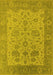 Machine Washable Oriental Yellow Traditional Rug, wshurb1400yw