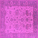 Square Machine Washable Oriental Pink Traditional Rug, wshurb1400pnk