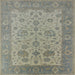 Square Mid-Century Modern Army Brown Oriental Rug, urb1400