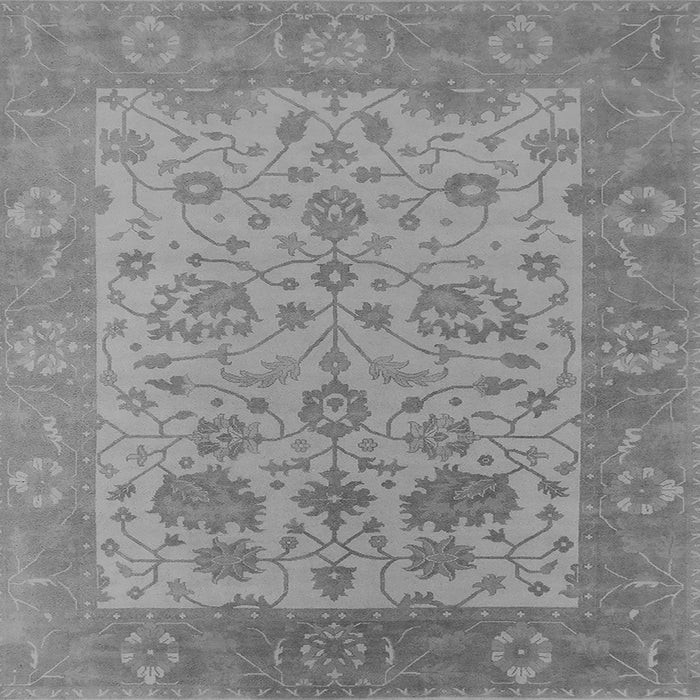 Square Machine Washable Oriental Gray Traditional Rug, wshurb1400gry