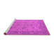 Sideview of Machine Washable Oriental Pink Traditional Rug, wshurb1400pnk