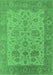 Machine Washable Oriental Emerald Green Traditional Area Rugs, wshurb1400emgrn