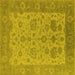 Square Machine Washable Oriental Yellow Traditional Rug, wshurb1400yw