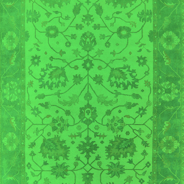 Machine Washable Oriental Green Traditional Area Rugs, wshurb1400grn