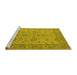 Sideview of Machine Washable Oriental Yellow Traditional Rug, wshurb1400yw