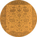 Round Oriental Orange Traditional Rug, urb1400org