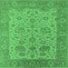 Square Oriental Emerald Green Traditional Rug, urb1400emgrn