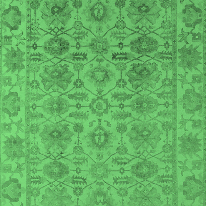 Machine Washable Oriental Emerald Green Industrial Area Rugs, wshurb1401emgrn