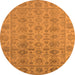 Round Oriental Orange Industrial Rug, urb1401org