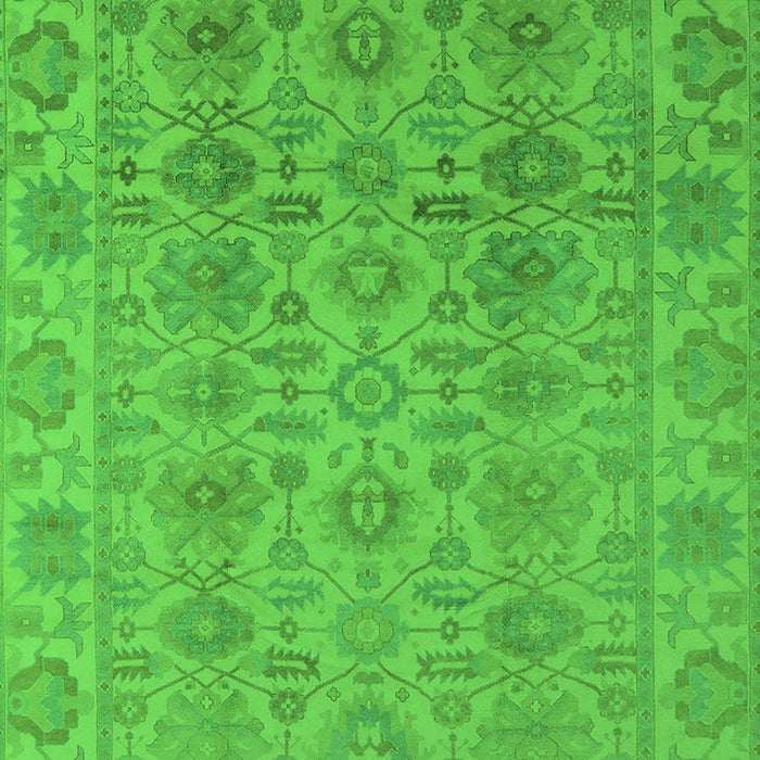 Machine Washable Oriental Green Industrial Area Rugs, wshurb1401grn