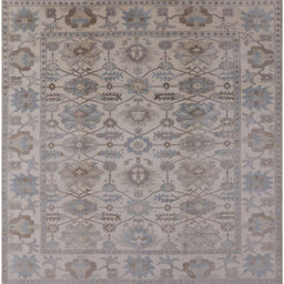 Square Mid-Century Modern Rose Purple Oriental Rug, urb1401