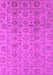 Machine Washable Oriental Pink Industrial Rug, wshurb1401pnk