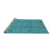 Sideview of Machine Washable Oriental Light Blue Industrial Rug, wshurb1401lblu