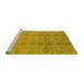 Sideview of Machine Washable Oriental Yellow Industrial Rug, wshurb1401yw