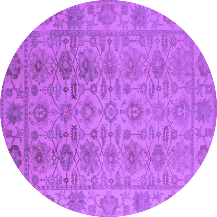 Round Oriental Purple Industrial Rug, urb1401pur