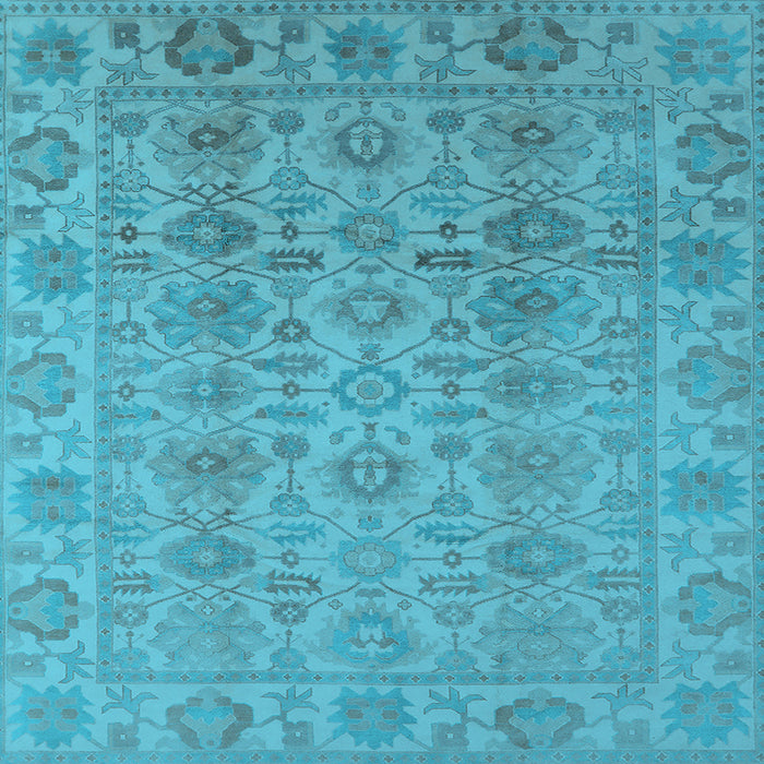 Square Oriental Light Blue Industrial Rug, urb1401lblu