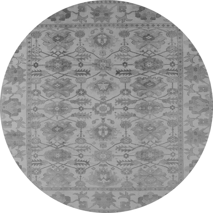 Round Oriental Gray Industrial Rug, urb1401gry