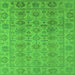 Square Machine Washable Oriental Green Industrial Area Rugs, wshurb1401grn