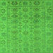 Square Oriental Green Industrial Rug, urb1401grn