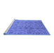 Sideview of Machine Washable Oriental Blue Industrial Rug, wshurb1401blu