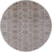 Round Mid-Century Modern Rose Purple Oriental Rug, urb1401