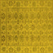 Square Machine Washable Oriental Yellow Industrial Rug, wshurb1401yw